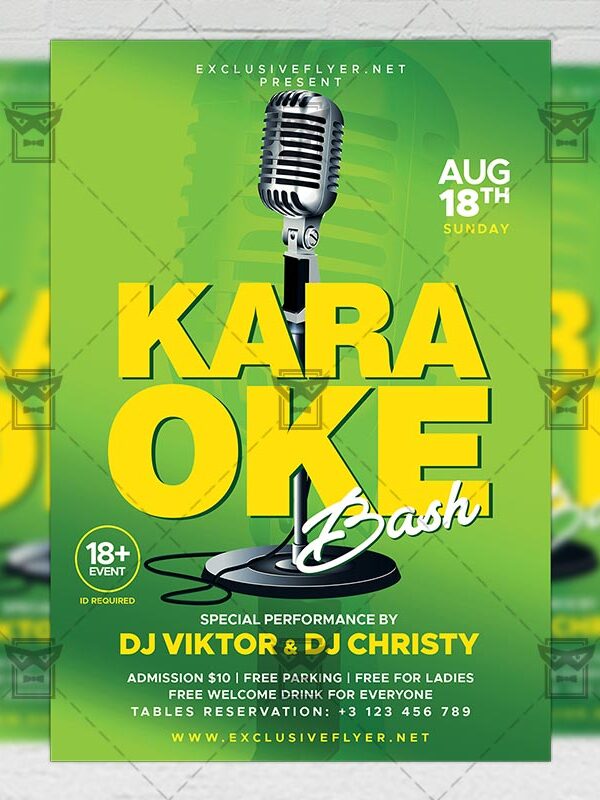 Download Karaoke Bash PSD Flyer Template Now
