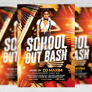Download School Out Bash PSD Flyer Template Now