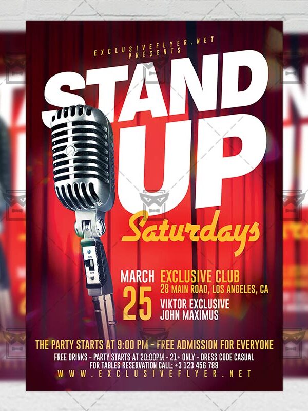 Download Stand Up Saturdays PSD Flyer Template Now
