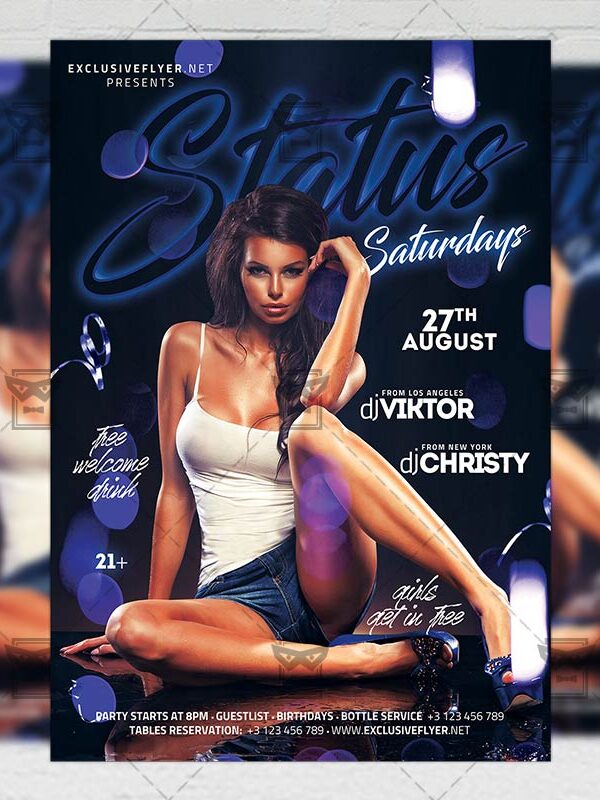 Download Status Saturdays PSD Flyer Template Now