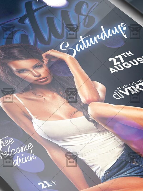 Download Status Saturdays PSD Flyer Template Now
