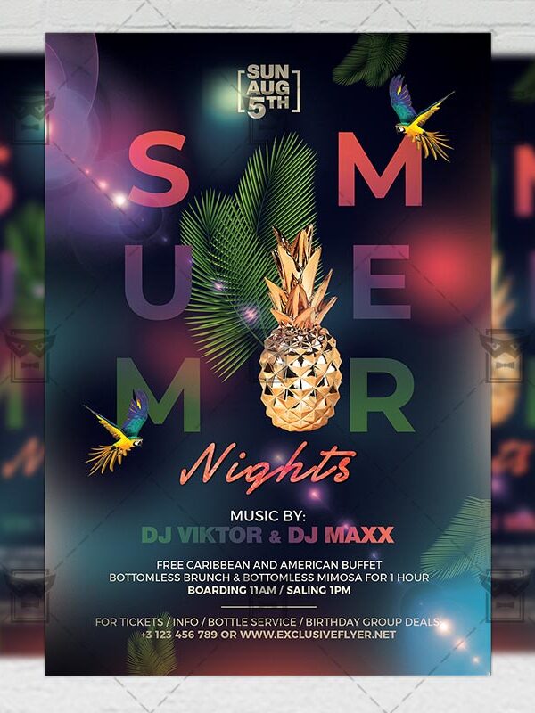Download Summer Nights Party PSD Flyer Template Now