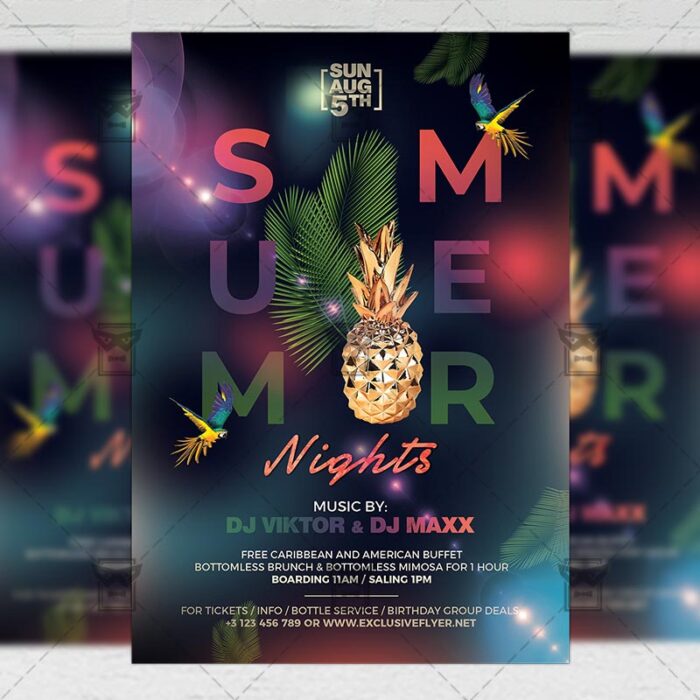 Download Summer Nights Party PSD Flyer Template Now