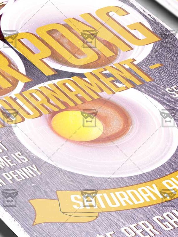 Download Beer Pong Tournament PSD Flyer Template Now