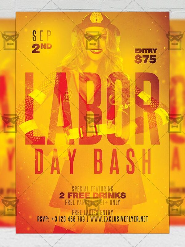 Download Labor Day Bash Flyer PSD Flyer Template Now