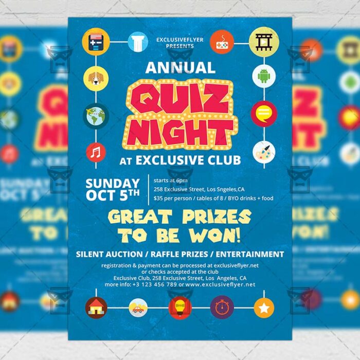 Download Quiz Night PSD Flyer Template Now