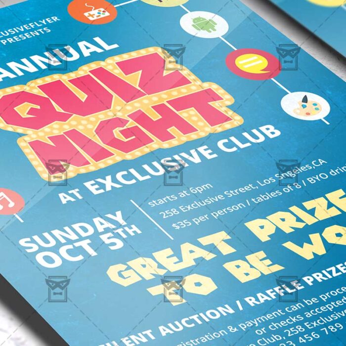 Download Quiz Night PSD Flyer Template Now