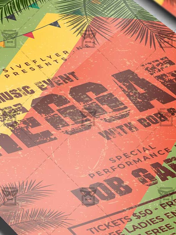 Download Reggae Music Event PSD Flyer Template Now