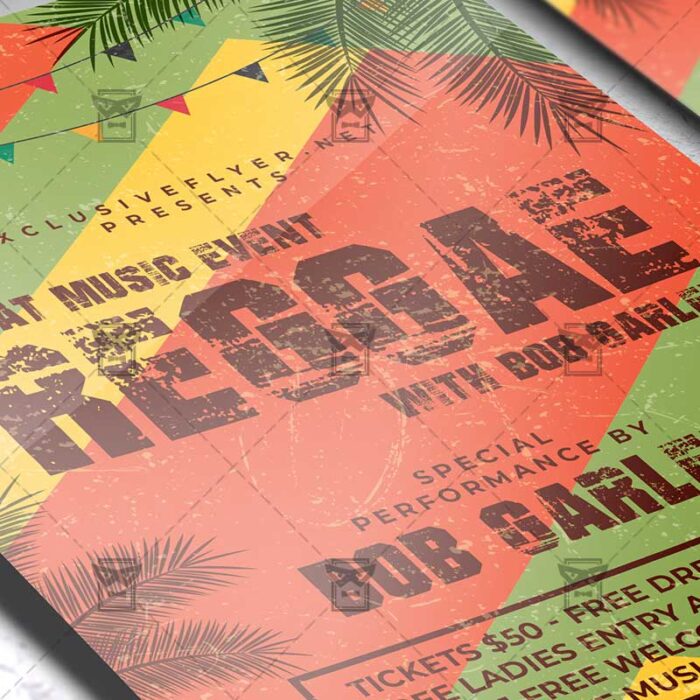 Download Reggae Music Event PSD Flyer Template Now