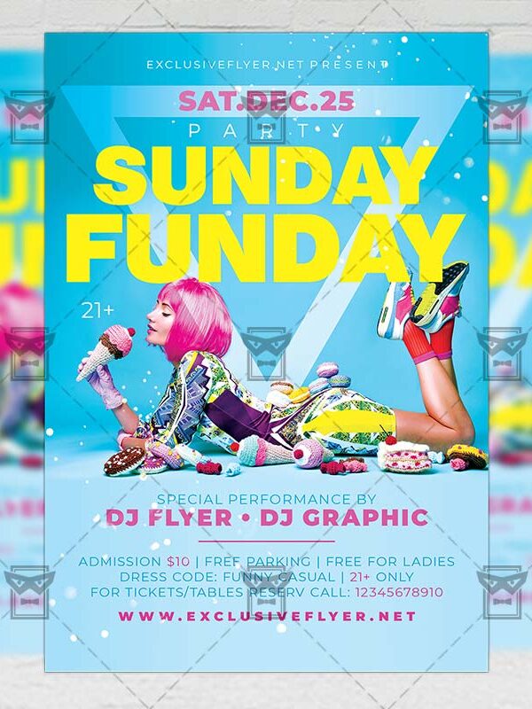 Download Sunday Funday Party PSD Flyer Template Now