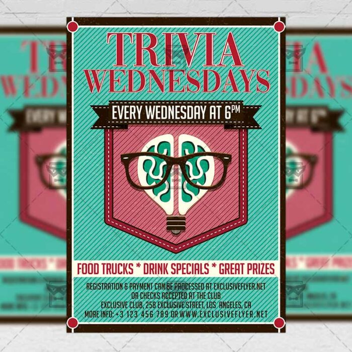 Download Trivia Wednesdays PSD Flyer Template Now