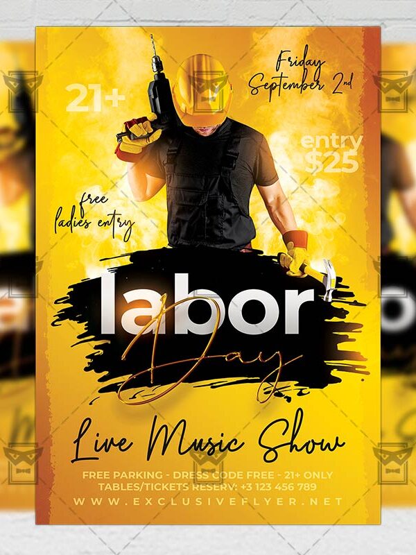 Download USA Labor Day Flyer PSD Flyer Template Now