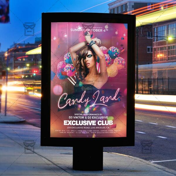 CandyLand Night Flyer - Club A5 Template | ExclsiveFlyer | Free and ...