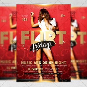 Download Flirt Fridays PSD Flyer Template Now