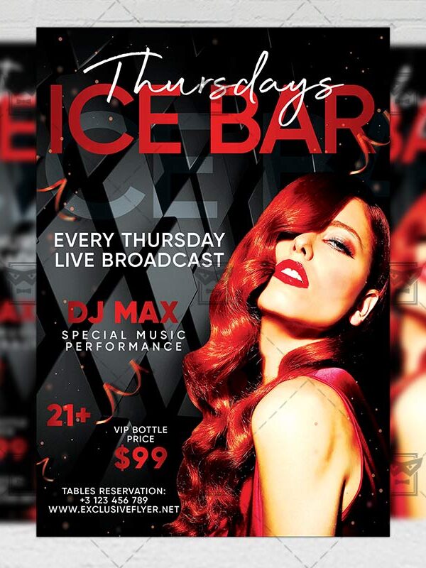 Download Ice Bar Thursdays PSD Flyer Template Now
