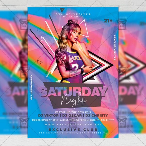 Saturday Nights Flyer - Club A5 Template | ExclsiveFlyer | Free and ...