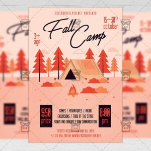 Download Fall Camp PSD Flyer Template Now