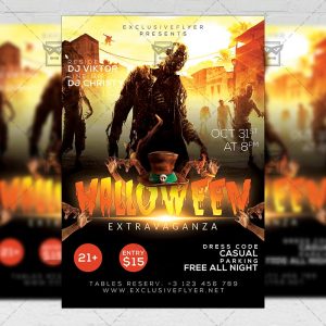 Halloween Extravaganza Flyer - Seasonal A5 Template