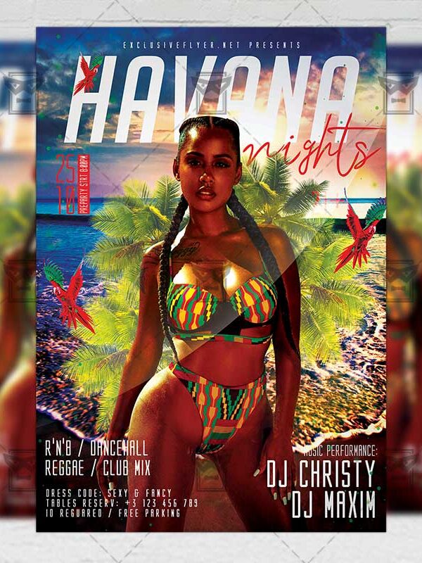 Download Havana Nights PSD Flyer Template Now