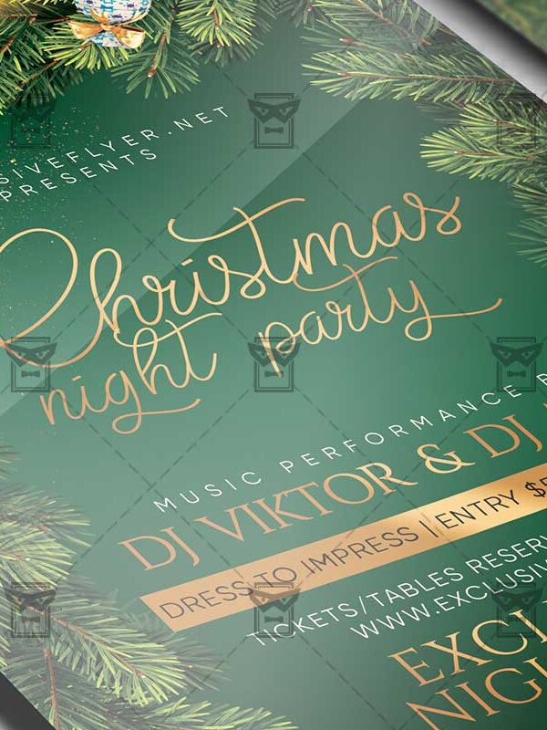 Christmas Night Party Flyer - Winter PSD Template