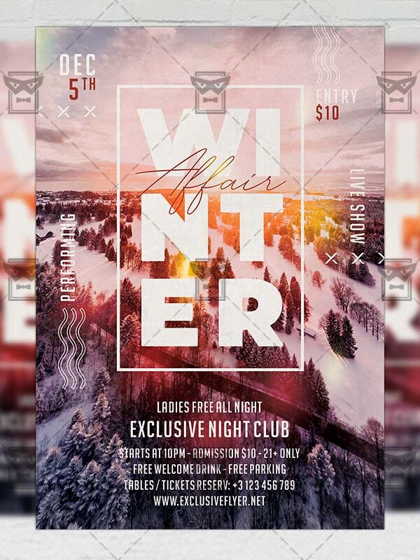 Winter Affair Flyer - Seasonal PSD Template