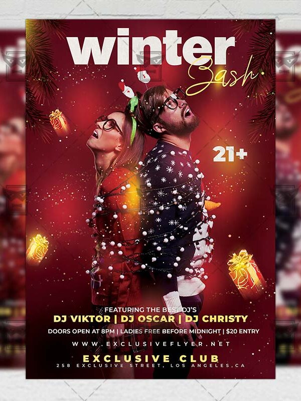 Winter Bash Flyer - Seasonal PSD Template