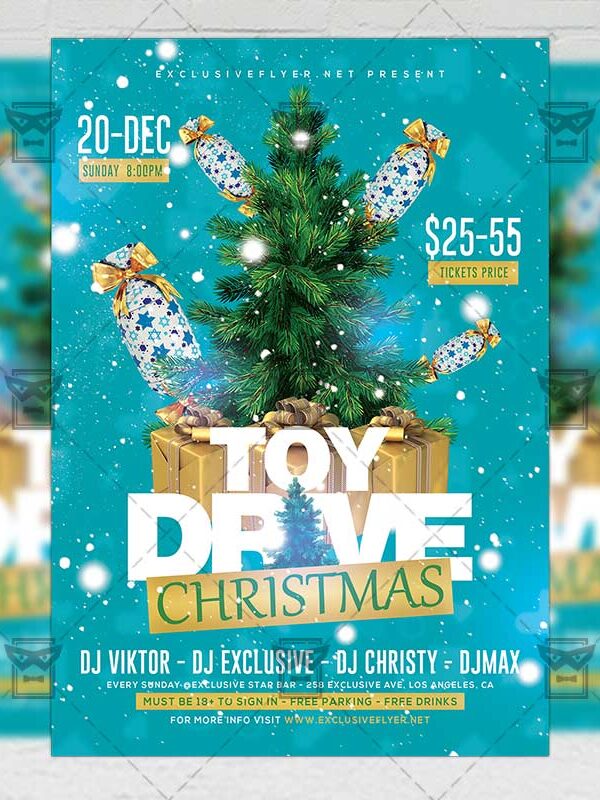 Xmas Toy Drive Flyer - Winter PSD Template