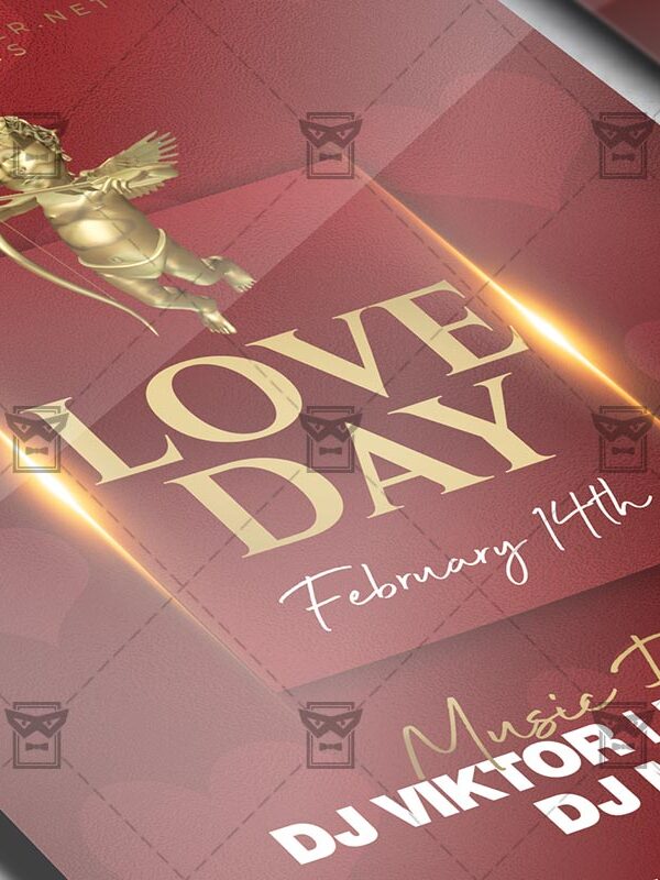 Love Day Party Flyer - Winter PSD Template