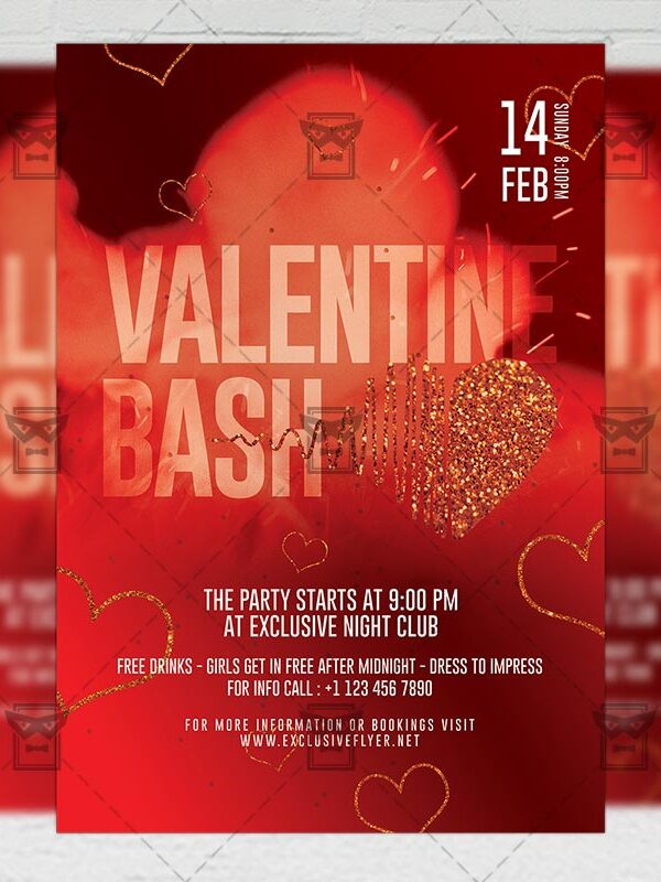 Valentine Bash Flyer - Winter PSD Template