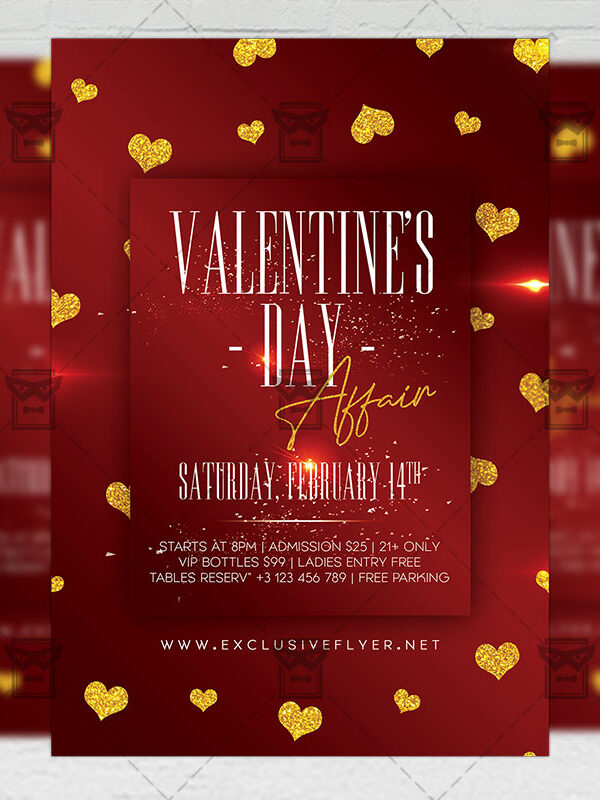 Valentines Day Affair Flyer - Winter PSD Template