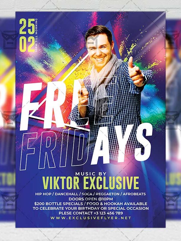 Free Fridays Template - Flyer PSD + Instagram Ready Size