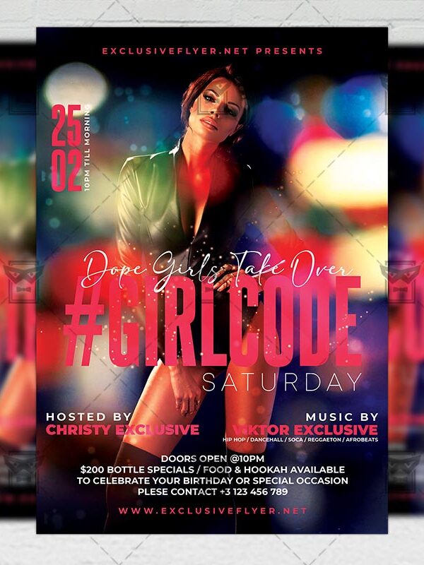 Girlcode Saturday Template - Flyer PSD + Instagram Ready Size