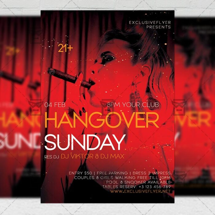 Hangover Sunday Flyer - Club PSD Template