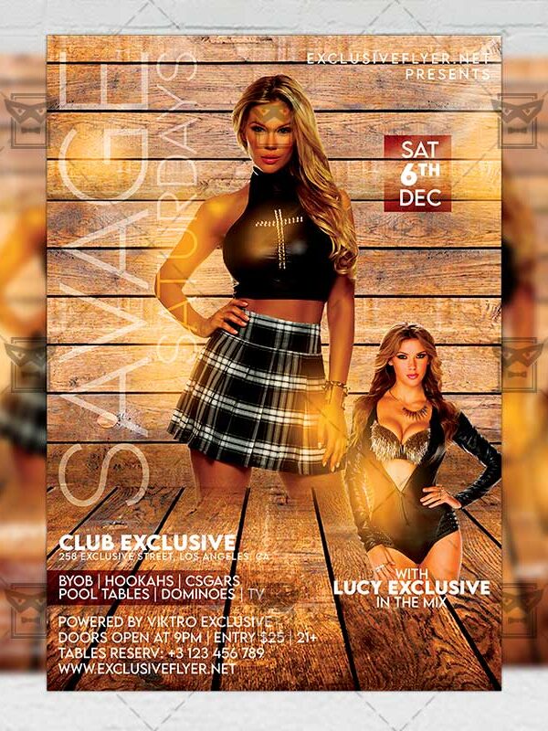 Savage Saturdays Template - Flyer PSD + Instagram Ready Size