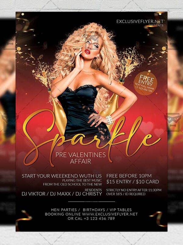 Pre Valentines Affair Template - Flyer PSD + Instagram Ready Size