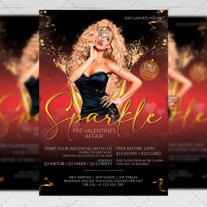 Pre Valentines Affair Template - Flyer PSD + Instagram Ready Size