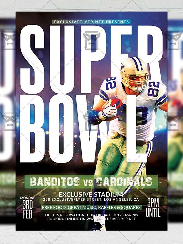 Super Bowl 2020 Template - Flyer PSD + Instagram Ready Size