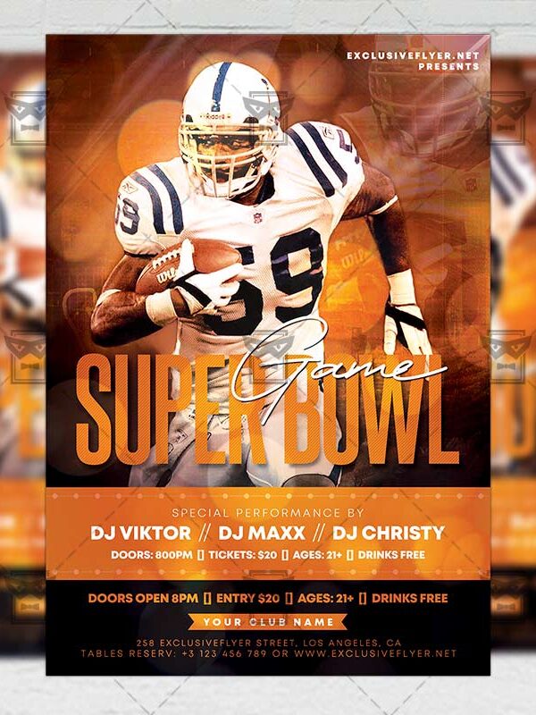 Super Bowl Game 2020 Template - Flyer PSD + Instagram Ready Size