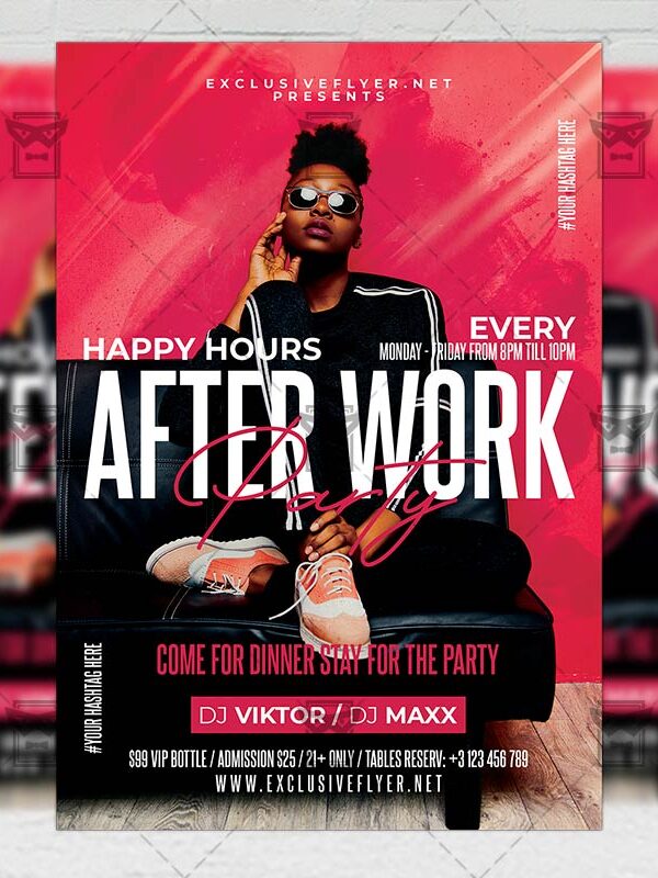 After Work Party Template - Flyer PSD + Instagram Ready Size
