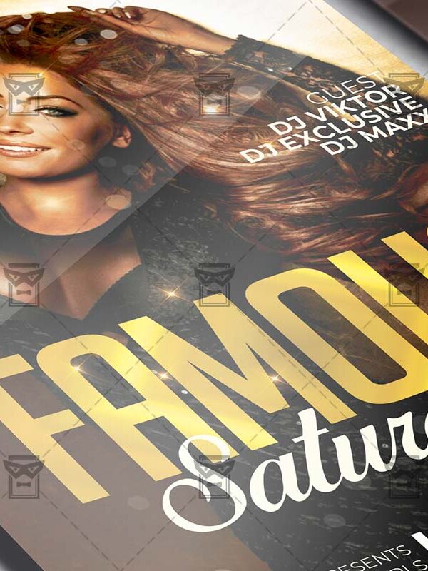 Famous Saturdays Template - Flyer PSD + Instagram Ready Size