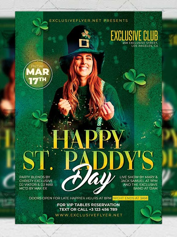 Happy St. Paddy's Day Template - Flyer PSD + Instagram Ready Size