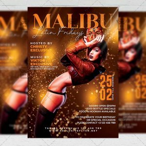 Malibu Latin Nights Template - Flyer PSD + Instagram Ready Size