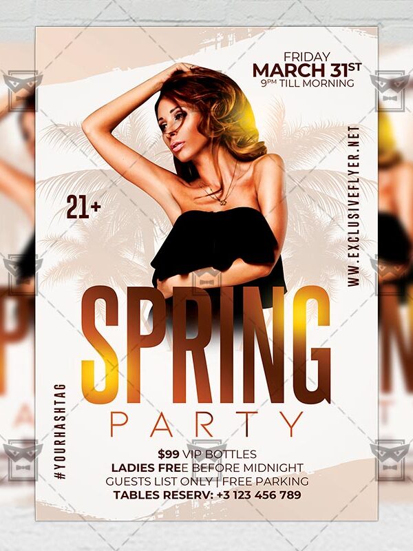 Spring Party Template - Flyer PSD + Instagram Ready Size