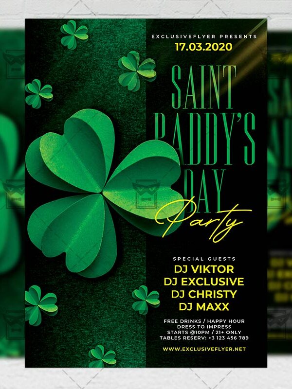 St. Paddy's Day Party Template - Flyer PSD + Instagram Ready Size