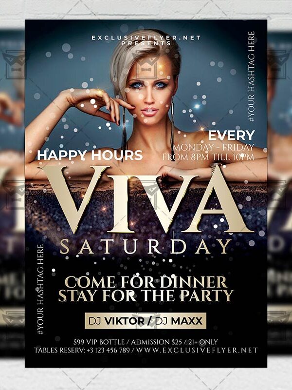 Viva Saturday Template - Flyer PSD + Instagram Ready Size