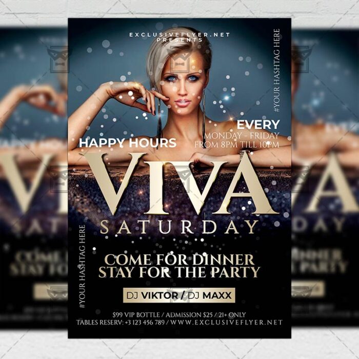 Viva Saturday Template - Flyer PSD + Instagram Ready Size