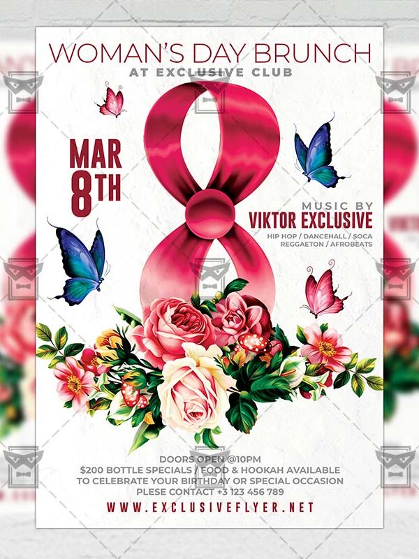 Woman's Day Brunch Template - Flyer PSD + Instagram Ready Size