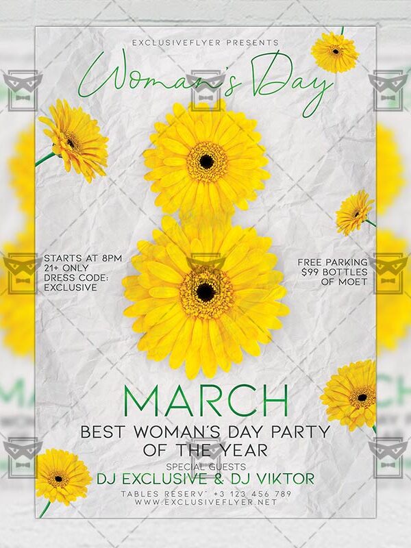 Woman's Day Template - Flyer PSD + Instagram Ready Size