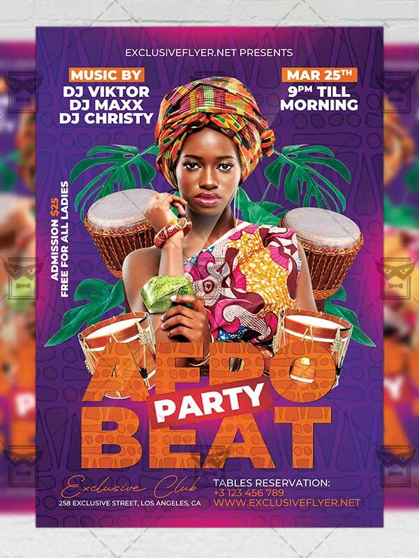 Afro Beat Party Flyer Template