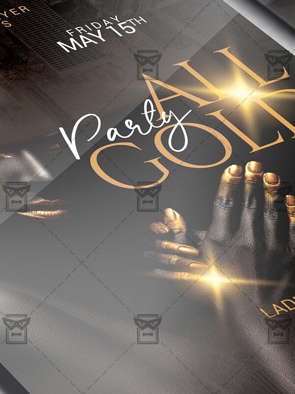 All Gold Party Template - Flyer PSD + Instagram Ready Size